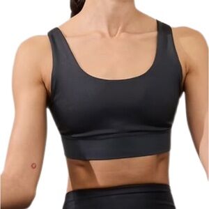 Athleta breathe rib longline black bra A-C